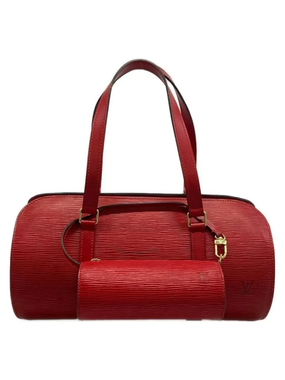 Louis Vuitton Handbag Epi Soufflot Castilian Red Leather